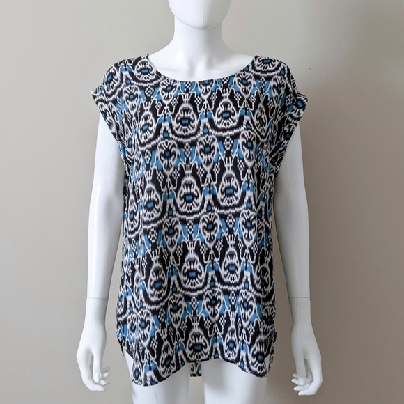 Blue ikat Print Tunic Top - Picture 1 of 5